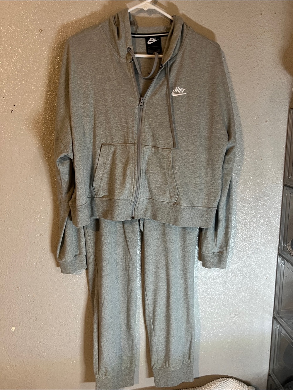 Nike Gray Zip-Up Hooded Jacket